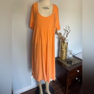 Lidea  NWTOrange Women's summer, vacation Dress. Ptp 18”very stretch.
